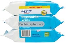 Fresh Scent Flushable Equate Wipes, 3 Packs of 48, 144 Total Wipes and Bookmark Gift of YOLOMOLO