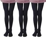 EVERSWE 3-Pack Girls Microfiber Tights Multiple Colors (Black, 11-13 Years)