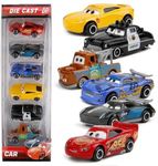 Kiddie Galaxia Mini Metal Die Cast Car Set of 6, Free Wheel Push & Go Vehicles, Racing Cars Play Set for Cake Decorations Topper Adventures, Movie Vehicles Car for Kids