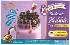 Bubble Tea COMPLETE SET. BEST DIY Boba/Bubble Tea Kit, Ready In 45 Seconds, 5 Packs Milk Tea Powder + 5 Packs Brown Sugar Tapioca Pearls+ 5 Bubble tea Straws By APEXY, Taro