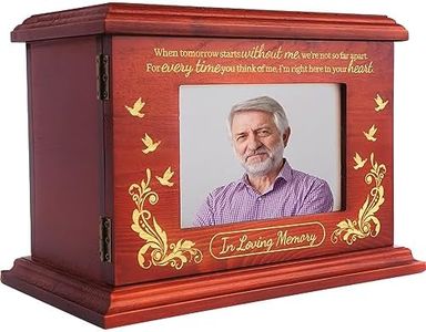 Cremation Urn for Ashes Adult Male or Female - Human Urns for Ashes, Wooden Picture Frame Urns Box and Casket for Women Men Baby Child Pets, Burial Funeral Memorial Earns, Hold Up to 250LB