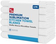 Microfiber Wholesale Sublimation Blanks Towels | Premium Sublimation Kitchen Towels | Waffle Weave Microfiber Towels | Tea Towels | Polyester Towels for Sublimation (16x24 Inches, Pack of 6)