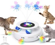 ORSDA Cat Toy, 3-in-1 Automatic Cat Toys for Indoor Cats, Electronic Whack a Mole, Fluttering Butterfly,Track Balls Kitten Toy, Rechargeable Power Interactive Feather Toys for All Breeds