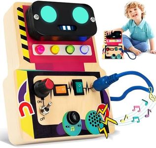 ROHSCE Montessori Busy Board with Led Light, Wooden Sensory Board Travel Toys for 1 Year Old, Preschool Learning Activities Easter Gifts for Boys Girls