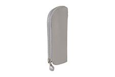 Spillbox Leather Multi-Purpose Pouch Bag with Metal Zipper - (Grey)