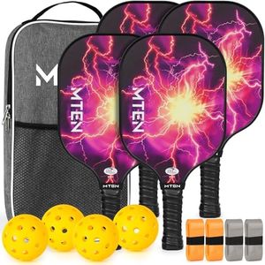 Pickleball Paddles, Pickleball Paddles Set of 4, USAPA Approved, Fiberglass, Adult, Beginner, 4 Paadle with 4 Balls, Carry Bag