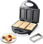 FineMade Electric Mini Pocket Pie Maker Machine with Crust Cutter, Pocket Pie Iron Press with Non Stick Surface, Ideal for Hot Chicken Pockets Pizza Pockets Grilled Cheese Sandwiches and More