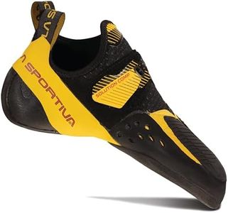 La Sportiva Mens Solution Comp Rock Climbing Shoes, Black/Yellow, 8.5-9