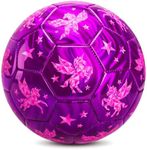 EVERICH Kids Soccer Ball Size 4 - Shiny Purple Unicorn Soccer Ball with Pump for Kids - Indoor Outdoor Play Balls Toys - Great Gifts for Children Girls Boys 8 9 10 11 12 Years Old