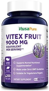 Vitex Chasteberry Fruit 20:1 Extract 9000 mg 200 Vegetarian Caps 200 Days Supply (Non-GMO & Gluten Free) - Woman’s Health Supplement Supporting Hormonal Balance & PMS Symptoms