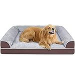 Dog Bed for Large Dogs, Orthopedic Bolster Dog Bed, Foam Couch Pet Bed with Removable Washable Dog Bed Cover