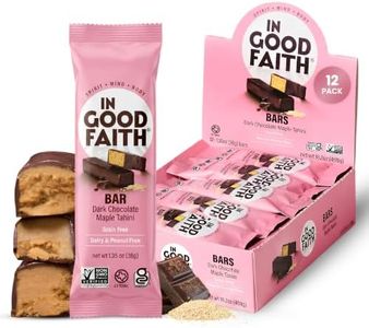 In Good Faith Dark Chocolate MapleTahini Crunch Bars, Healthy, Gluten Free, Vegan, Dairy Free Chocolate Bars (12 pack)
