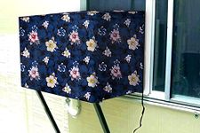 Stylista PVC Window ac Cover 1.5 ton Waterproof and dustproof, Floral Pattern Blue