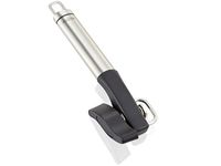 Leifheit Can Opener Safety Pro, Strong Stainless Steel Look Deluxe Tin Opener, Silver/Black, Hygienic, Effective Opener