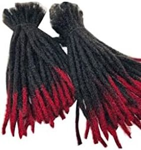 Locsanity 100% Human Hair Dreadlocks Extensions Handmade Medium 1/4" Width Pencil Sized Various Lengths With or Without Blonde or Red Tips - SOLD 25 LOCS IN A BUNDLE