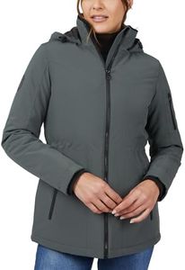 Free Country Women's Softshell Winter Coat Jacket Lined Warm Insulated Hooded Fleece Water & Wind Resistant Ski-Thermo Super-Loden-Size M