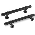 goldenwarm Kitchen Cabinet Handles Black Drawer Pulls - 10 Pack Black Cabinet Handles 96mm Cabinet Pulls Kitchen Cupboard Handles Metal Drawer Pulls