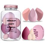 Makeup Sponge, 8 Pcs Beauty Makeup Sponge Blender, Mini Blender Sponges for Liquid, Creams, Powders (Pink)