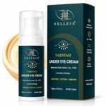 Velleja Under Eye Cream I Reduces Dark Circles, Puffiness & Fine Lines | 5% Peptides, 4% Caffeine & 3% Bakuchiol | Brightening & Wrinkles Eye Serum for Men & Women I Visible Results in 14 Days | 15ml