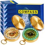 Dunzy 12 Pcs Camping Survival Compass Kids Compass Glow in The Dark Metal Pocket Compass for Kids Hiking Compass Military Navigation Tool for Hiking Hunting Climbing Camping Party Favor Supplies