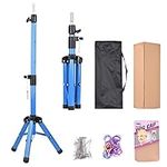 Blue Wig Stand Tripod for Cosmetolo