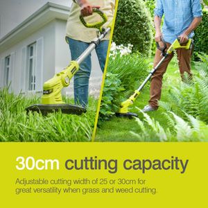 Ryobi ONE+ 18V Cordless Grass Trimmer, 25-30cm – Tool Only, Green