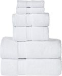 SENSES by Riba 804 GSM 6 Piece Towels Set All Cotton, Premium Hotel & Spa Quality, Highly Absorbent (2 Bath Towels, 2 Hand Towel, 2 Wash Cloth) - White