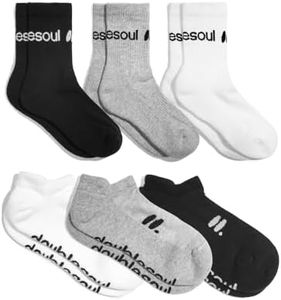 doublesoul Men & Women 6 Pack Crew & Ankle Socks, Organic Cotton, As Seen On Shark Tank