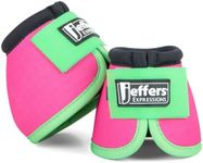Jeffers Equine Ballistic Bell Boots - Pink & Lime, Medium | Shock Absorbing Hoof Protection for Horses | Secure Double Hook & Loop Closure, Perfect for Travel, Training, & Equestrian Riding