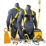 KwikSafety - Charlotte, NC - SCORPION [KIT] 1D Full Body Safety Harness, 6 ft. Lanyard Attached, 3 ft. Cross Arm Strap Anchor ANSI OSHA PPE Fall Protection Arrest Restraint Construction Roofing