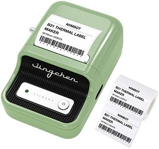 NIIMBOT Machine à étiqueteuse B21 - Bluetooth - 20-50 mm - Compatible avec iOS et Android - pour vêtements, Bijoux, supermarché - avec 1 Rouleau de Papier Blanc (Vert)