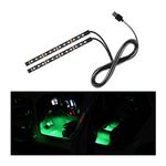 Yourkar Car LED Strip Light, 24 LED Auto Interior Under Dash Atmosphere Lights with USB Port, Vehicle Decor Lamp Ambient Night Light Strip Lighting Kit, Universal Car Accessories (Green)