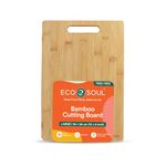 ECO SOUL | Bamboo Cutting Board Large | 34 x 24 cm | Sturdy, Lightweight & Knife-Safe Wooden Chopping Board for Vegetables, Fruits & Meat