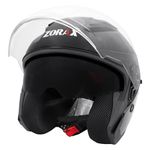 Zorax Black L (59cm) ZOR-608 Tula Double Visor Open Face Motorbike Motorcycle Helmet ECE 2206 Approved