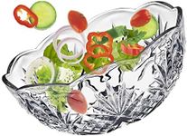 Godinger Bowl Set for Salad, Serving, Mixing, Dublin Crystal Collection - Set of 3