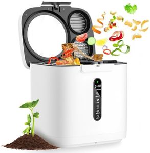 4L Electric Composter for Kitchen, Full Sized Countertop Compost Bin with Visible Lid, Auto Cleaning, Odor Control, Smart LED Display, One-Touch Indoor Food Waste Recycler for Dry Pre-Compost