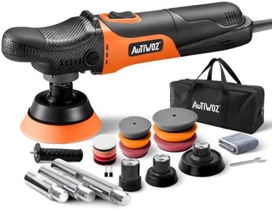 AUTIWOZ W03 Mini Rotary Polisher,600W Buffer Polishing,6 Speeds 2800-6800RPM for Car Detailing and Boat Sanding and Waxing,25mm/50mm/75mm Backplates,M14 Threaded Extension Bars,Detachable Side Handle.