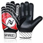 NARZ Goalkeeper Gloves for Kids with Super Grip Latex Having Shock Absorption Padding To Protect Kids' Palms and Fingers, Kids Goalie Gloves Available In Bright Eye-Catching Colors