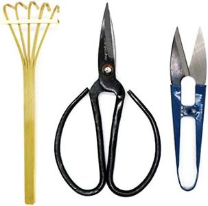 Kebinfen Bonsai Tree Pruning Trimming Starter Tool Kit - Pruning Scissors Bonsai Scissors for Bud & Leaves Trimmer Bamboo Rake - Set of 3