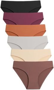 Caterlove Women's Seamless Underwear No Show Stretch Bikini Panties Silky Invisible Hipster 6 Pack (D, Small)