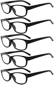 Eyekepper Design Reading Glasses-5 Pack Black Frame Glasses for Women Men Reading,Reader Eyeglasses