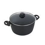 Swiss Diamond 11" 8.5Qt Stock Pot HD Nonstick Diamond Coated Aluminum Stock Pot Includes Lid Dishwasher Safe and Oven Safe Stock Pot Grey