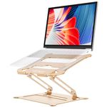 Urmust Laptop Notebook Stand Holder Adjustable Ultrabook Stand Riser Portable Compatible with MacBook Air Pro HP Dell XPS Lenovo All laptops 10-15.6"(Light Gold)