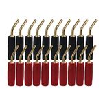 BQLZR 2mm Red & Black Gold-Plated Copper Banana Plugs Adapter Speaker Audio Wire Cable Connector Pin Plugs Pack of 20