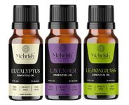 Mehrish Essential Oil Eucalyptus, Lemongrass, Lavender | Pack of 3 (15 ml each) | The Luxury Essence | Chemical Free Helps With Meditations