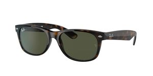 Ray-Ban RB2132 New Wayfarer Square Sunglasses, Tortoise/G-15 Green, 55 mm