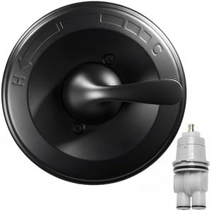 Shower Trim Kit with Cartridge, Compatible with Delta 13/14 Series, Matte Black Metal Handle & Cover Plate, Fits R10000-UNBX/UNB/UNWS/UNWSHF, Premium Brass, Easy DIY Install (Valve Body Not Included)