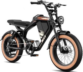 Luckeep M5 Electric Bike for Adults - 1000/1500W 32/37.5MPH Motor & 48V/52V 15/20Ah Removable Dual Battery, 60/80 Miles, 20x4.0 inch Fat Tire Electric Motorcycle with NFC Unlock (M5-Black-1000W)