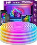 AILBTON 30m Flexible LED Rope Lights - Control with App/Remote, Multiple Modes, IP65 Outdoor RGB LED Neon Lights, Music Sync Gaming Neon Light Strip for Bedroom Decor