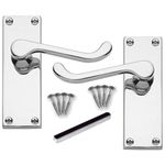 DISCOUNT HARDWARE UK Door Handles, Door Handles Internal for Interior Doors, Internal Door Handle Sets - Victorian Scroll Polished Chrome Lever Door Latch Handles - Chrome Door Handles (1Pair)